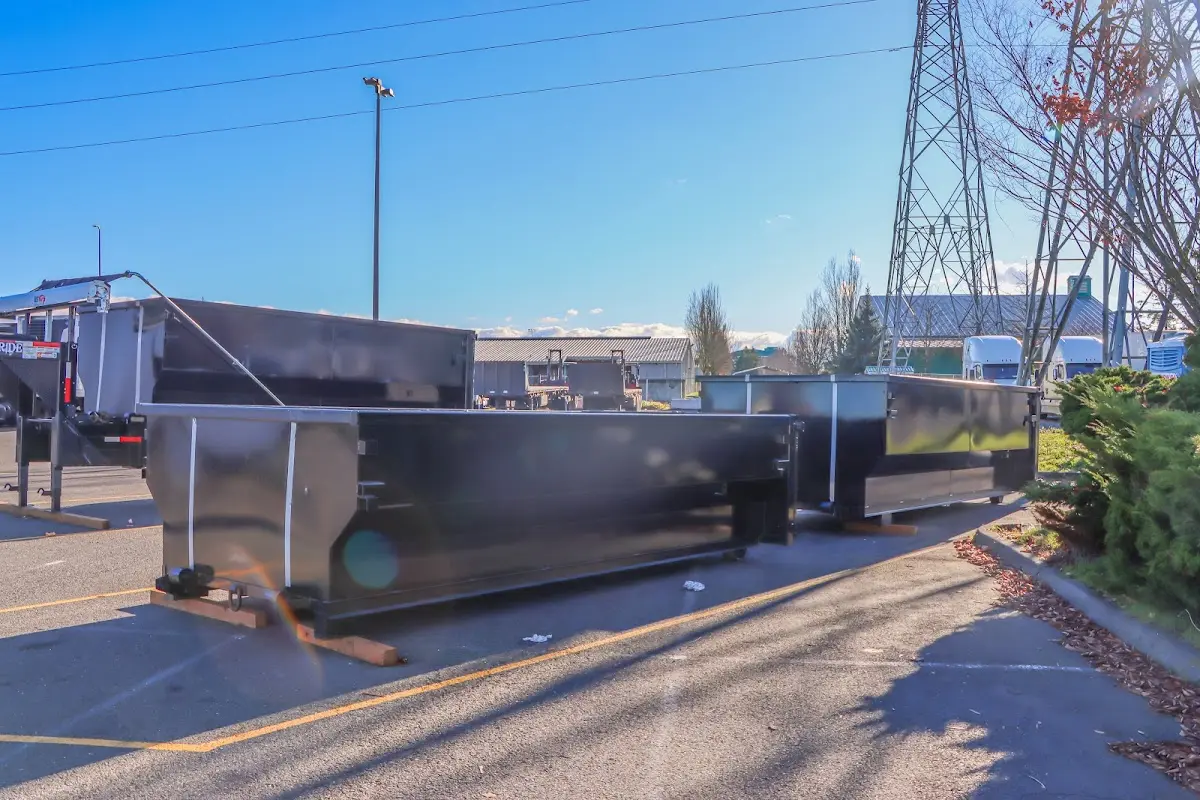 Roll-off dumpster ready for waste disposal at job site for Construction Dumpster Rental in Napa